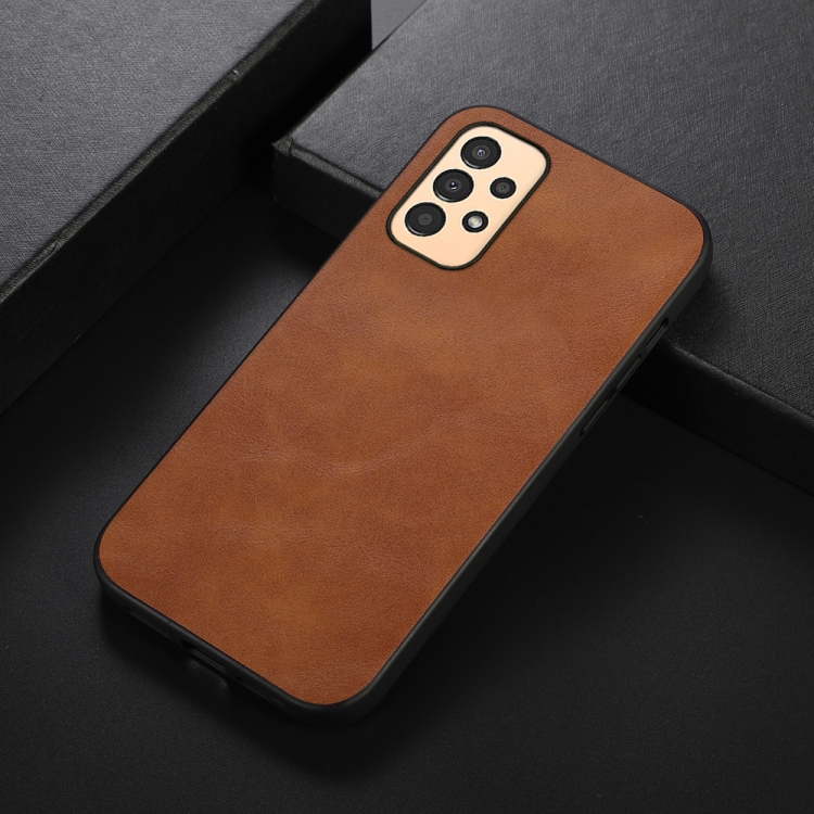 Tvrdený kryt pre Samsung Galaxy A13 4G - COWHIDE hnedý