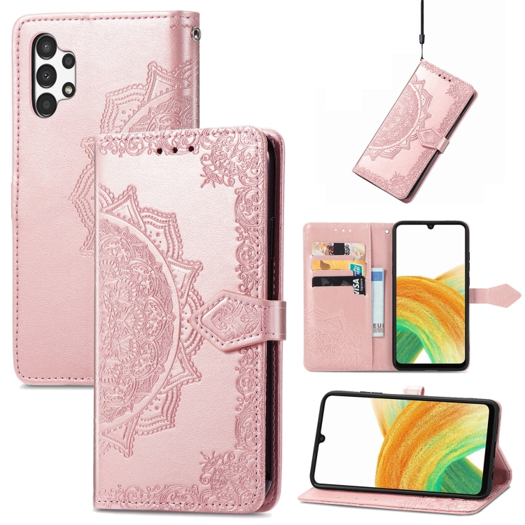 Knižkové puzdro pre Samsung Galaxy A13 4G - FLOWER MANDALA ružové