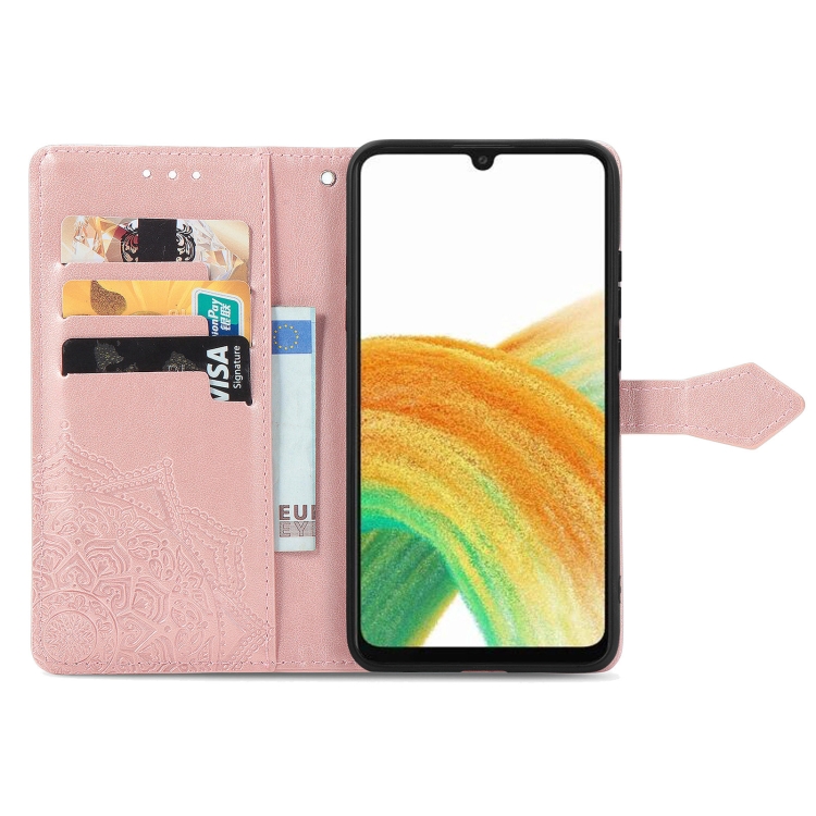 Knižkové puzdro pre Samsung Galaxy A13 4G - FLOWER MANDALA ružové