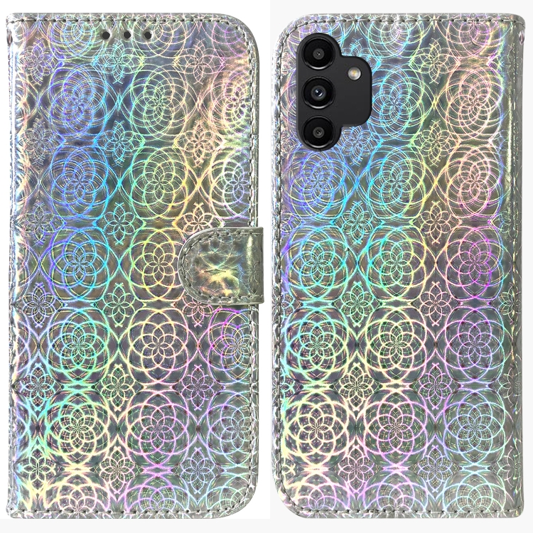 Knižkové puzdro pre Samsung Galaxy A13 4G - COLORFUL silver