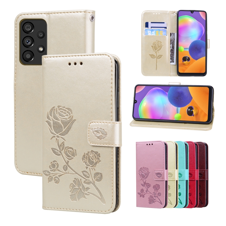 SKLO + PUZDRO 2v1 pre Samsung Galaxy A33 5G - Knižkové RUŽA zlaté