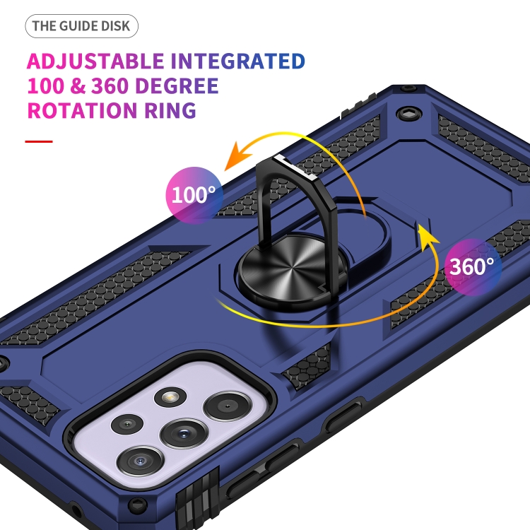 SKLO + PUZDRO 2v1 pre Samsung Galaxy A33 5G - Tvrdené RING ARMOR modré