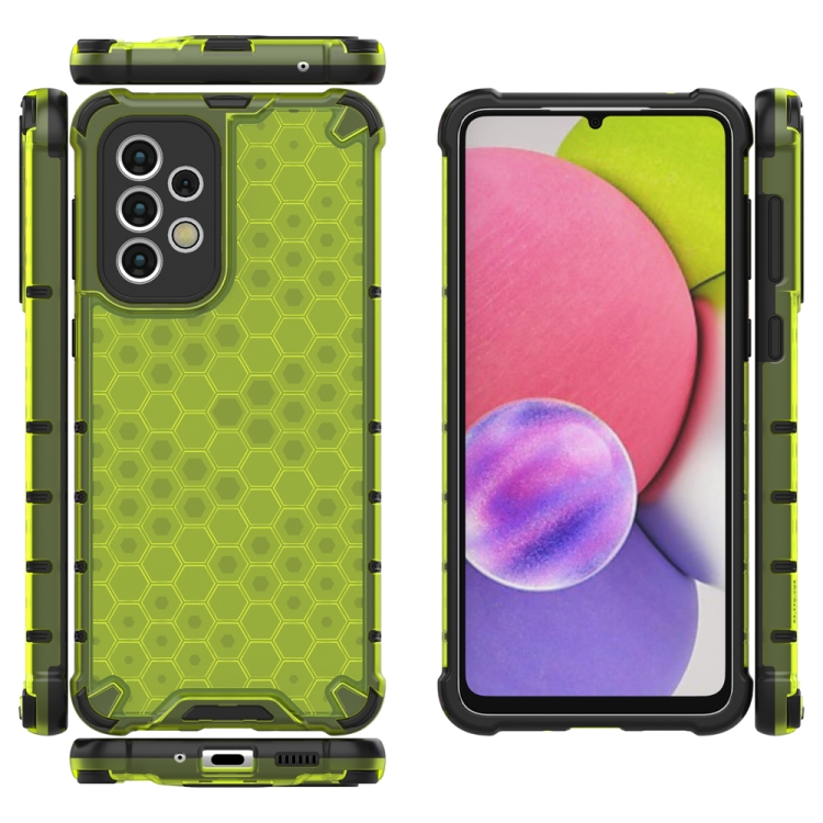 Tvrdený kryt pre Samsung Galaxy A33 5G - HONEYCOMB zelený
