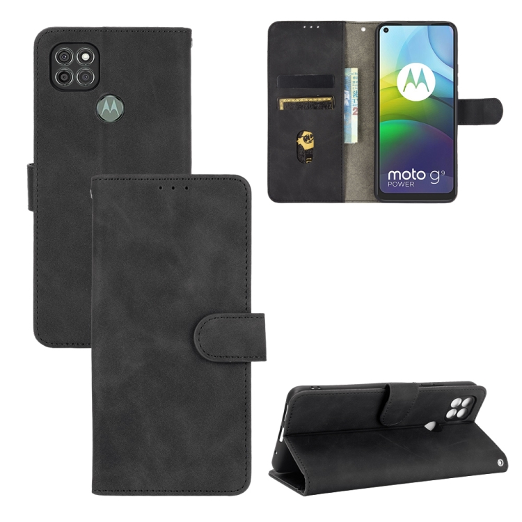 SKLO + PUZDRO 2v1 pre Motorola Moto G9 Power - Knižkové SOLID čierne