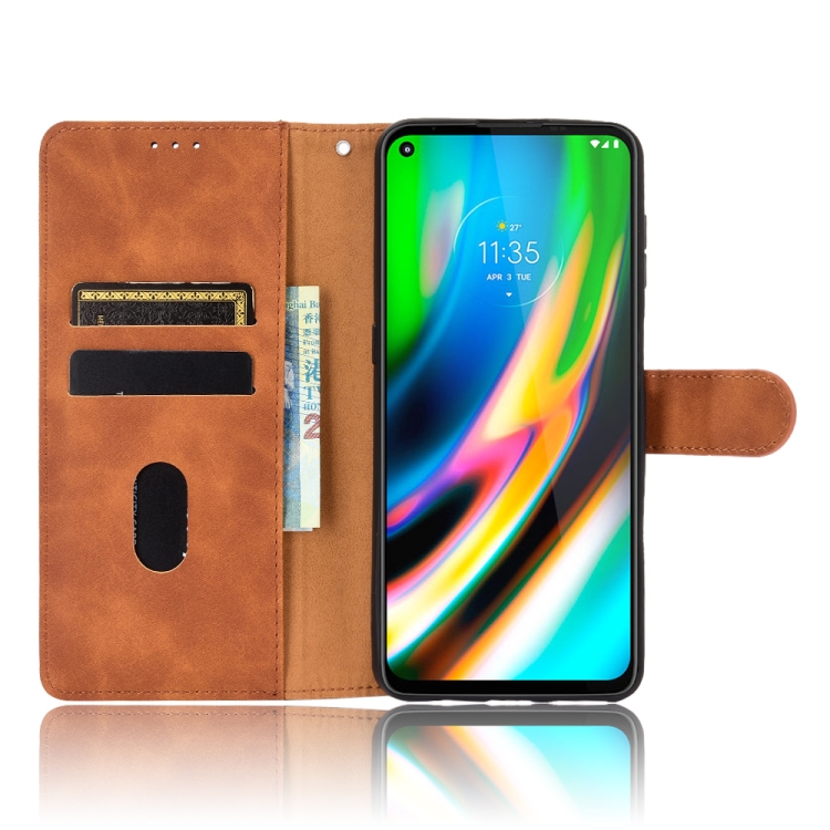 Knižkové puzdro pre Motorola Moto G9 Plus - SOLID hnedé