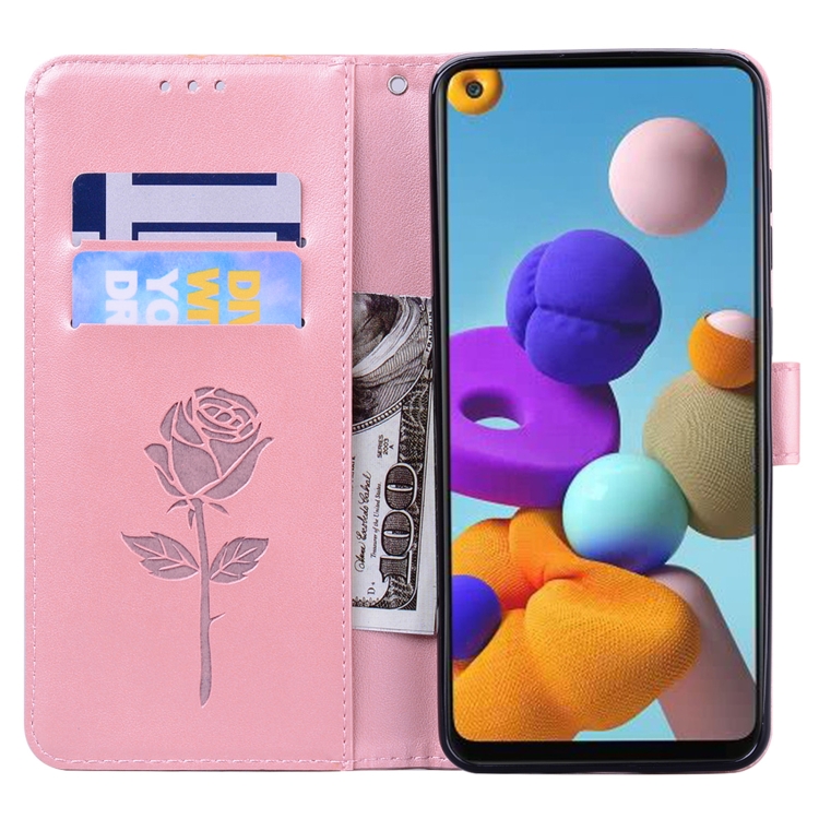 Knižkové puzdro pre Samsung Galaxy A21s - ROSE ružové