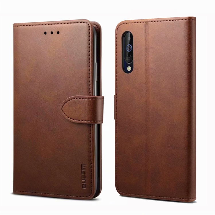 SKLO + PUZDRO 2v1 pre Samsung Galaxy A10 - Knižkové SOLID tmavo hnedé
