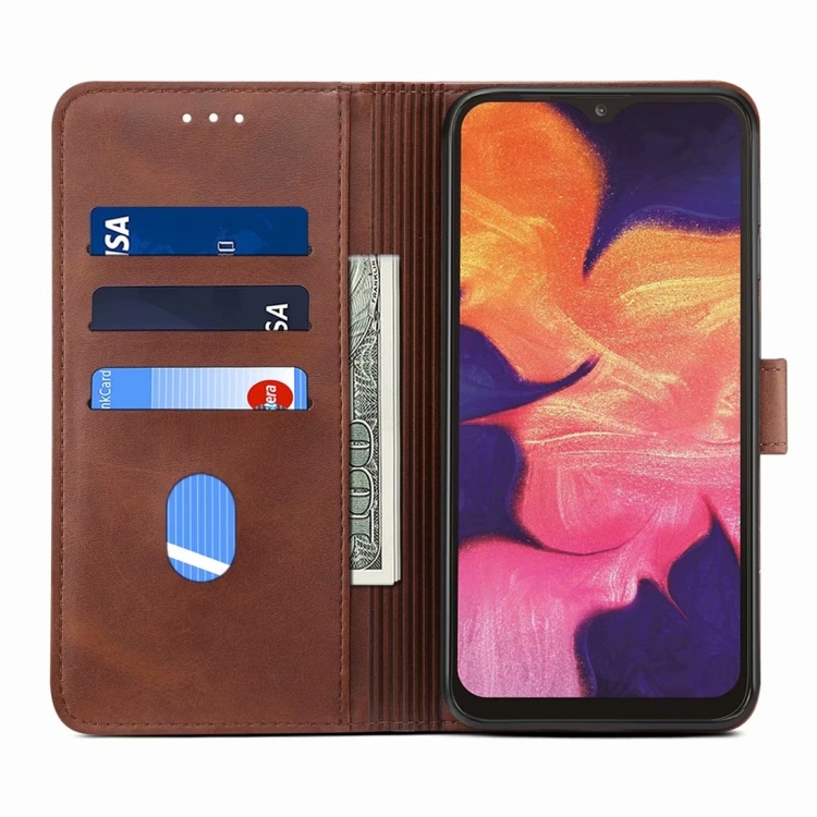 Knižkové puzdro pre Samsung Galaxy A10 - SOLID tmavo hnedé