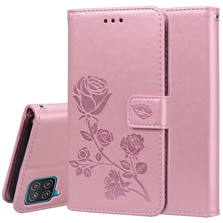SKLO + PUZDRO 2v1 pre Samsung Galaxy A12 - Knižkové ROSE ružové