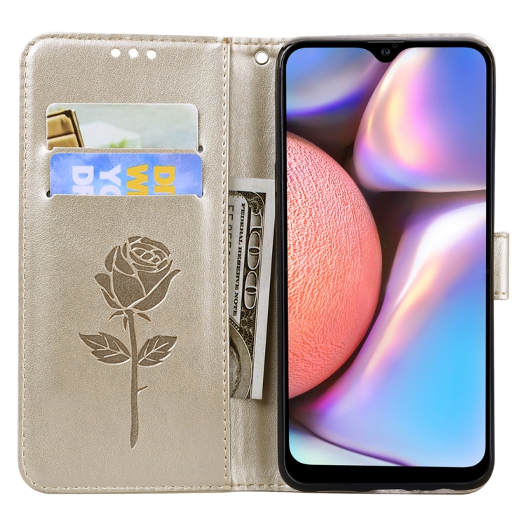 SKLO + PUZDRO 2v1 pre Samsung Galaxy A12 - Knižkové ROSE zlaté