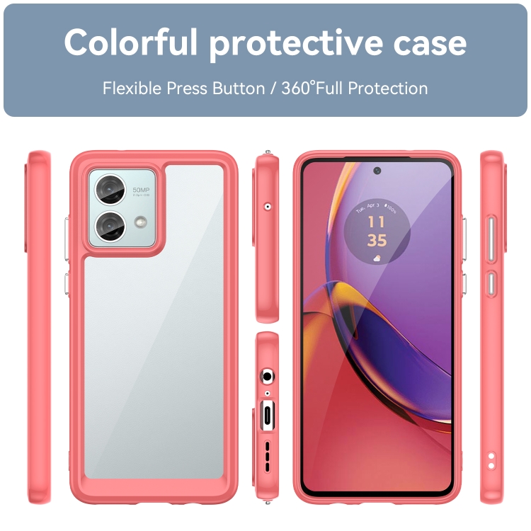 SKLO + PUZDRO 2v1 pre Motorola Moto G84 5G - Tvrdené FRAME červené