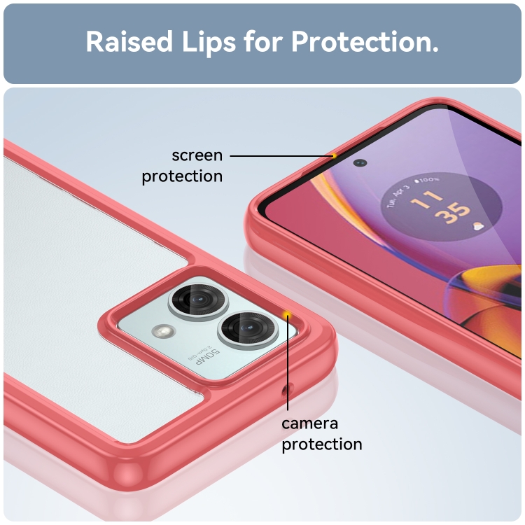 SKLO + PUZDRO 2v1 pre Motorola Moto G84 5G - Tvrdené FRAME červené