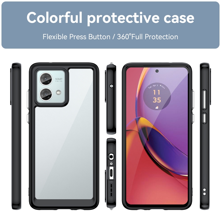 SKLO + PUZDRO 2v1 pre Motorola Moto G84 5G - Tvrdené FRAME čierne