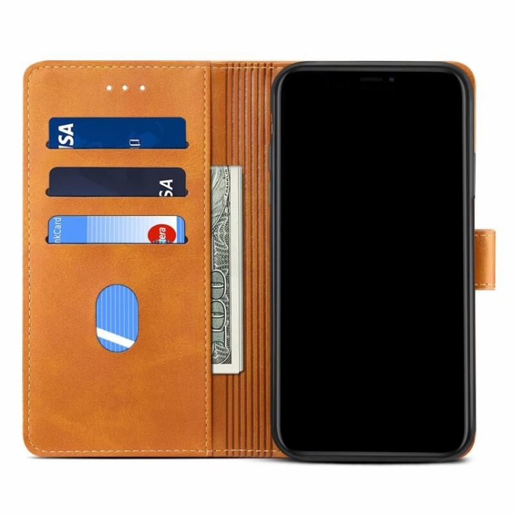 SKLO + PUZDRO 2v1 pre HUAWEI P40 Lite - Knižkové SOLID svetlo hnedé