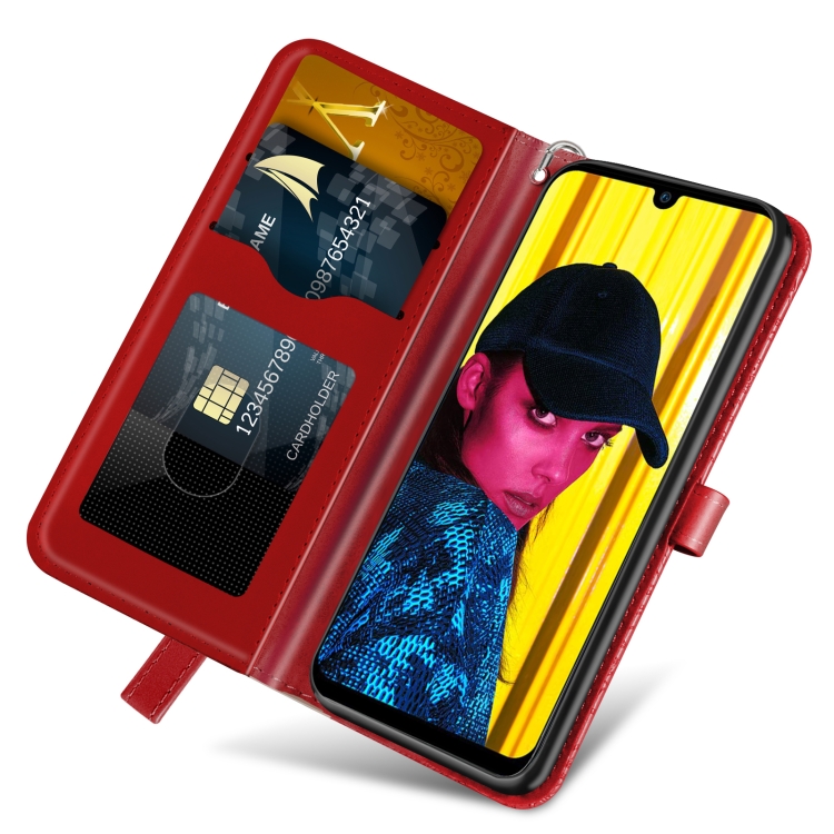 SKLO + PUZDRO 2v1 pre HUAWEI P Smart 2019 - Knižkové puzdro ART Tree červené