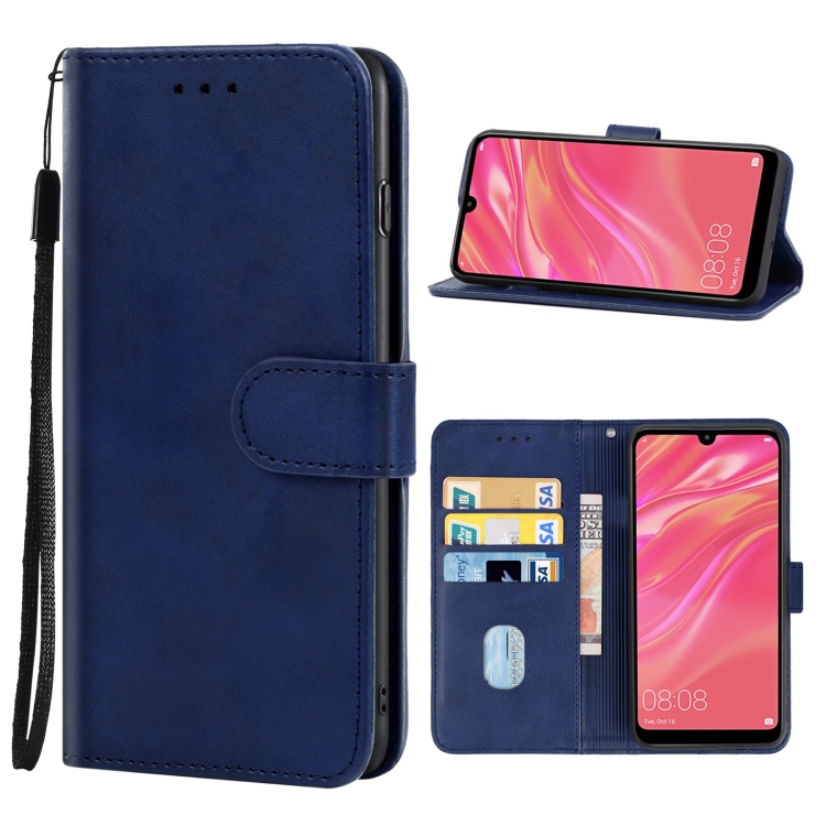 SKLO + PUZDRO 2v1 pre HUAWEI Y7 2019 - Knižkové puzdro SOLID modré