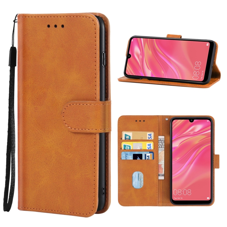 SKLO + PUZDRO 2v1 pre HUAWEI Y7 2019 - Knižkové puzdro SOLID hnedé
