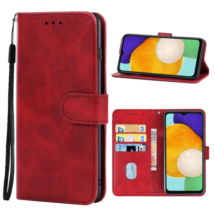 SKLO + PUZDRO 2v1 pre Samsung Galaxy A13 5G / A04s - Knižkové SOLID červené