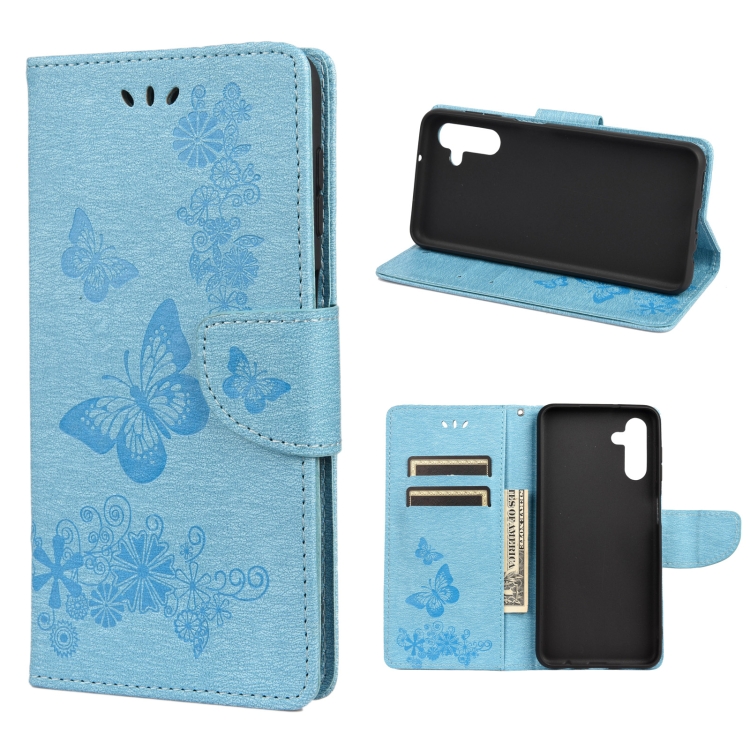 Knižkové puzdro pre Samsung Galaxy A13 5G / A04s - BUTTERFLY modré
