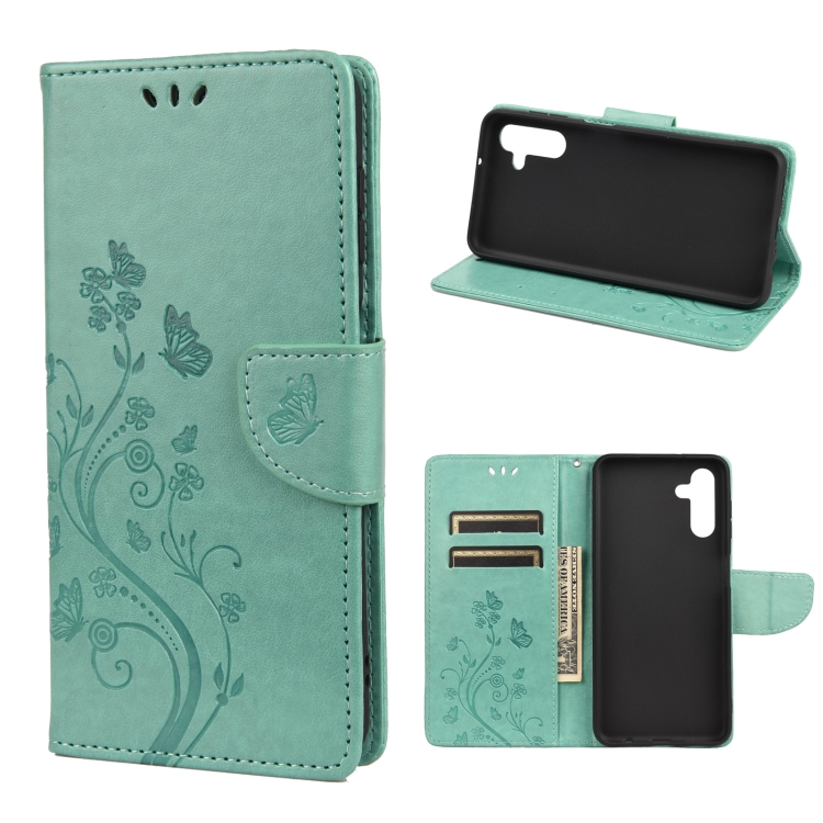 Knižkové puzdro pre Samsung Galaxy A13 5G / A04s - EMBOSSED zelené