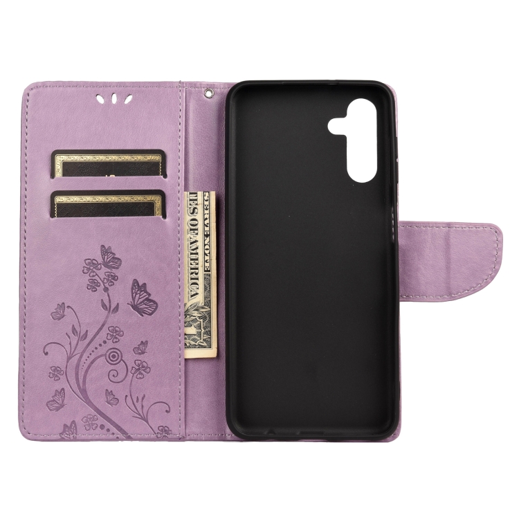 Knižkové puzdro pre Samsung Galaxy A13 5G / A04s - EMBOSSED fialové