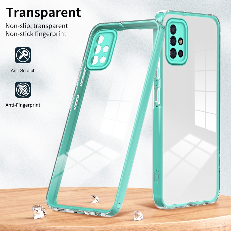 SKLO + PUZDRO 2v1 pre Samsung Galaxy A71 - Tvrdené FRAME zelené