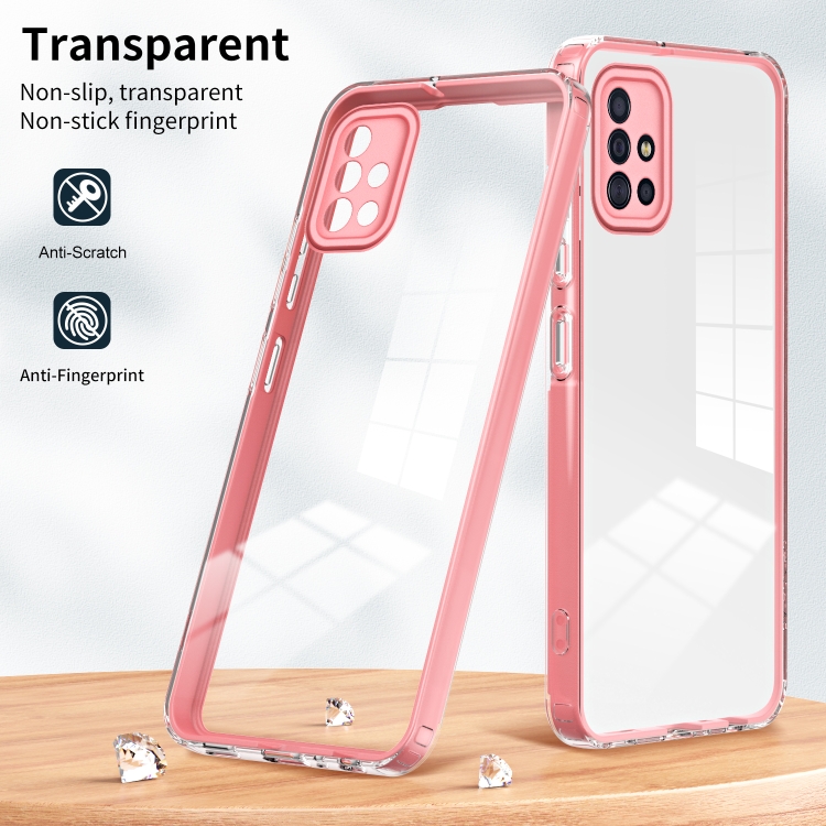 SKLO + PUZDRO 2v1 pre Samsung Galaxy A71 - Tvrdené FRAME ružové