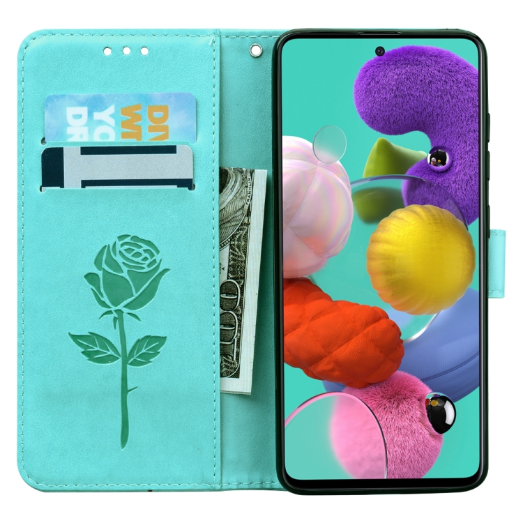 Knižkové puzdro pre Samsung Galaxy A71 - ROSE zelené