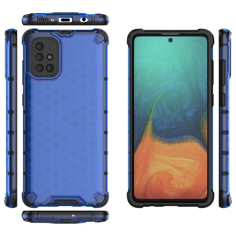 Tvrdený kryt pre Samsung Galaxy A71 - HONEYCOMB modrý