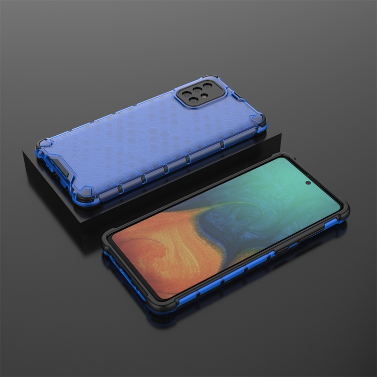 Tvrdený kryt pre Samsung Galaxy A71 - HONEYCOMB modrý