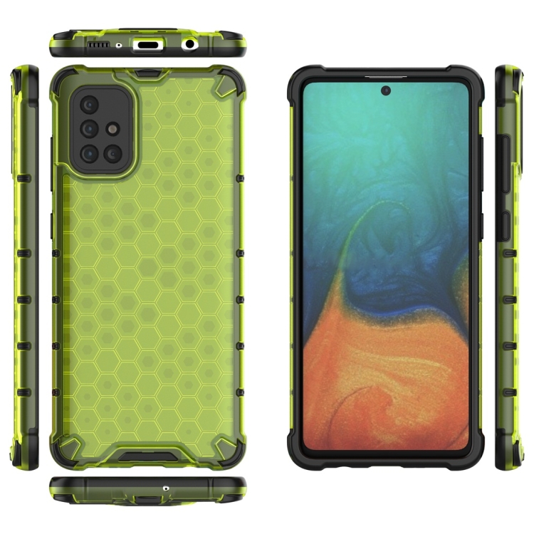 Tvrdený kryt pre Samsung Galaxy A71 - HONEYCOMB zelený