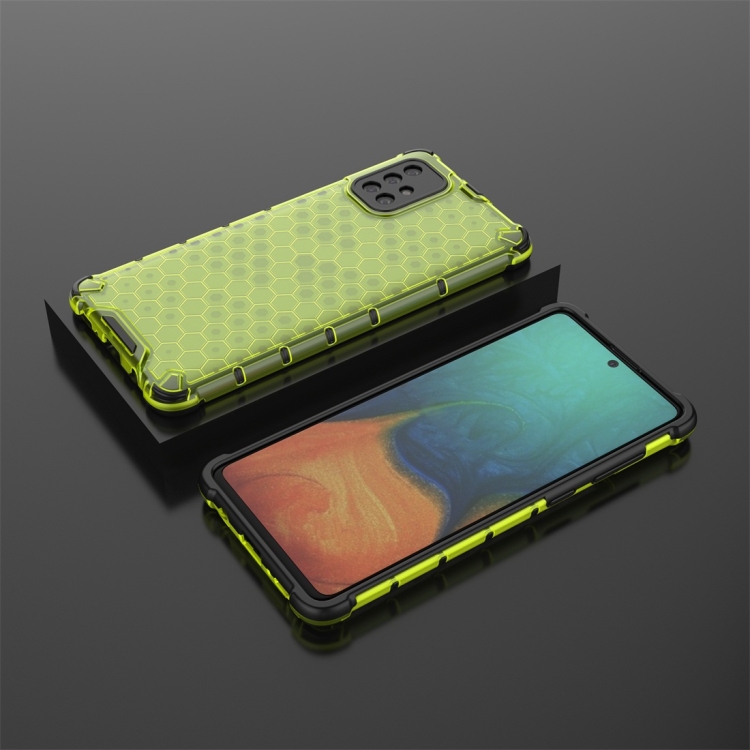 Tvrdený kryt pre Samsung Galaxy A71 - HONEYCOMB zelený