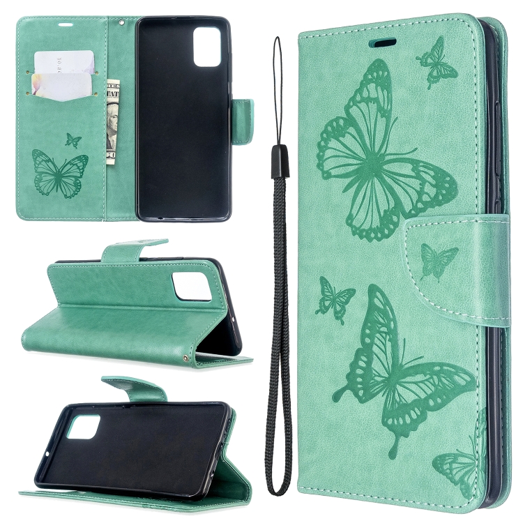 Knižkové puzdro pre Samsung Galaxy A51 - BUTTERFLY zelené