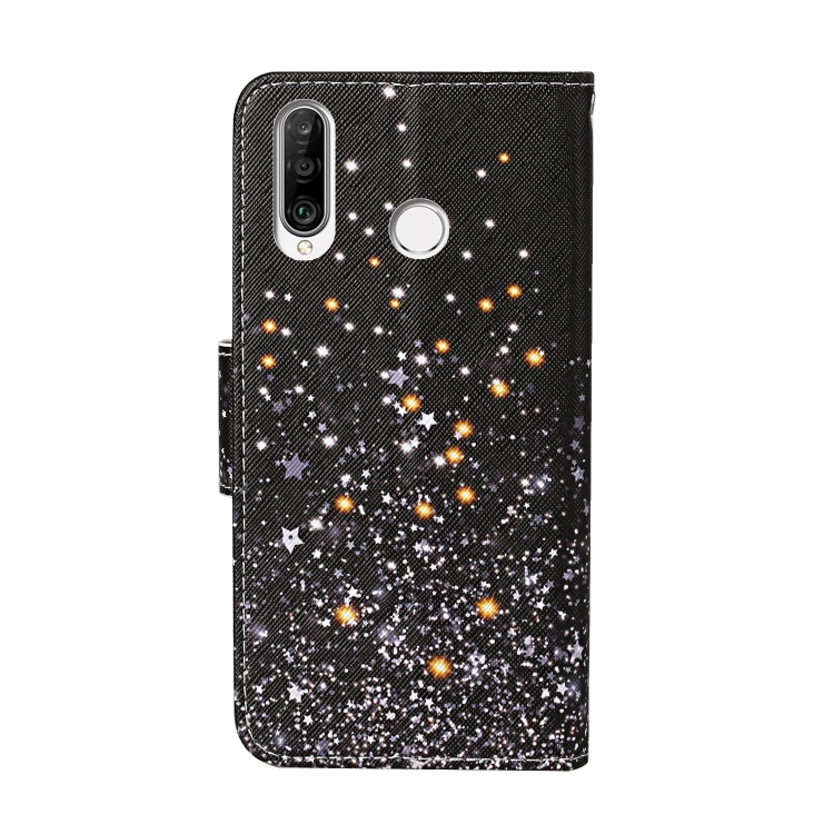 SKLO + PUZDRO 2v1 pre Huawei P30 Lite - Knižkové puzdro ART STARS