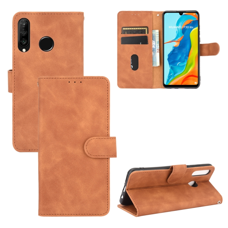 Knižkové puzdro pre Huawei P30 Lite - SOLID hnedé