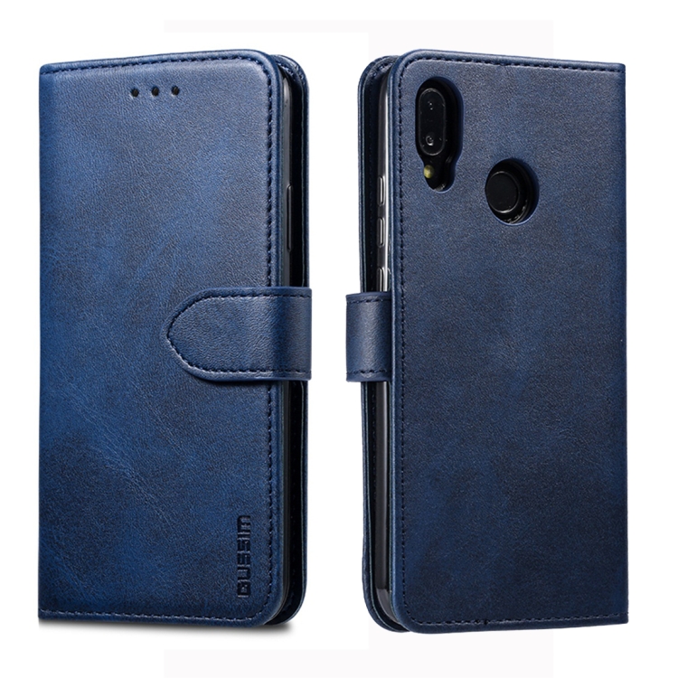 SKLO + PUZDRO 2v1 pre Huawei P20 Lite - Knižkové puzdro SOLID modré