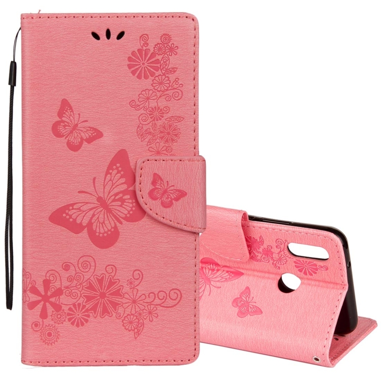 SKLO + PUZDRO 2v1 pre Huawei P20 Lite - Knižkové puzdro BUTTERFLY ružové