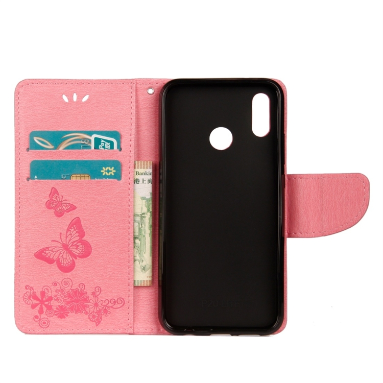 Knižkové puzdro pre Huawei P20 Lite - BUTTERFLY ružové