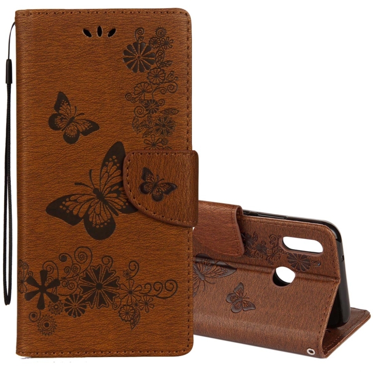 Knižkové puzdro pre Huawei P20 Lite - BUTTERFLY hnedé