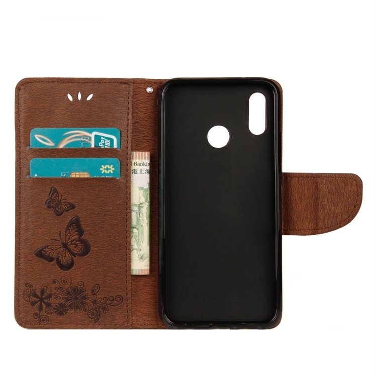 Knižkové puzdro pre Huawei P20 Lite - BUTTERFLY hnedé