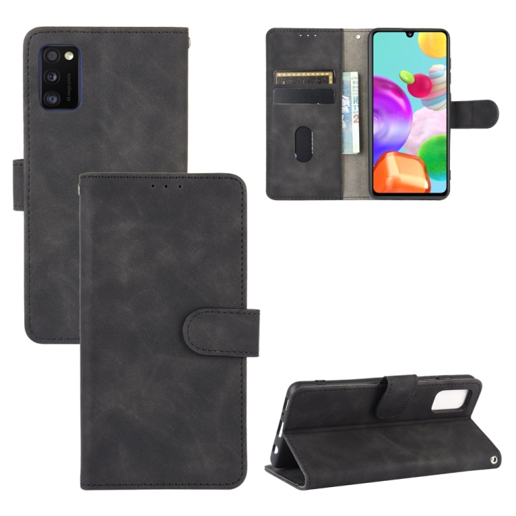 SKLO + PUZDRO 2v1 pre Samsung Galaxy A41 - Knižkové puzdro SOLID čierne