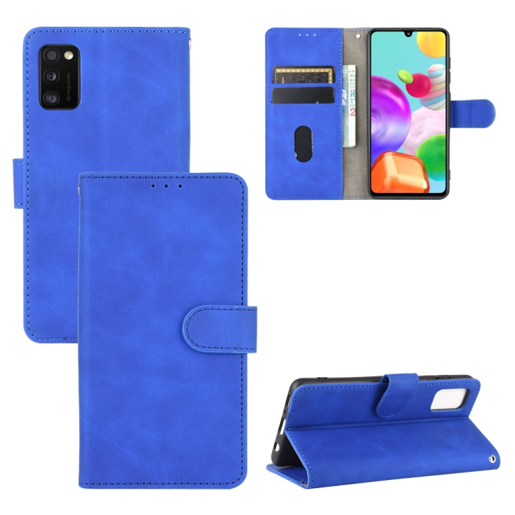 SKLO + PUZDRO 2v1 pre Samsung Galaxy A41 - Knižkové puzdro SOLID modré