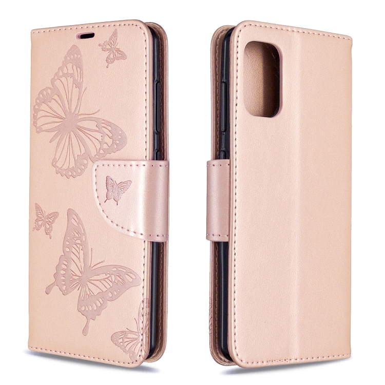 SKLO + PUZDRO 2v1 pre Samsung Galaxy A41 - Knižkové puzdro BUTTERFLY ružové