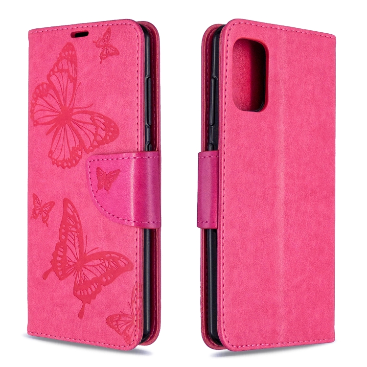 SKLO + PUZDRO 2v1 pre Samsung Galaxy A41 - Knižkové puzdro BUTTERFLY červené