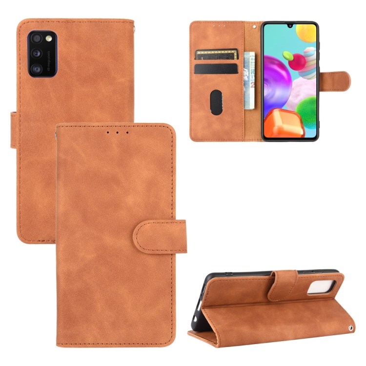 Knižkové puzdro pre Samsung Galaxy A41 - SOLID hnedé