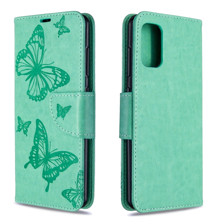 Knižkové puzdro pre Samsung Galaxy A41 - BUTTERFLY zelené