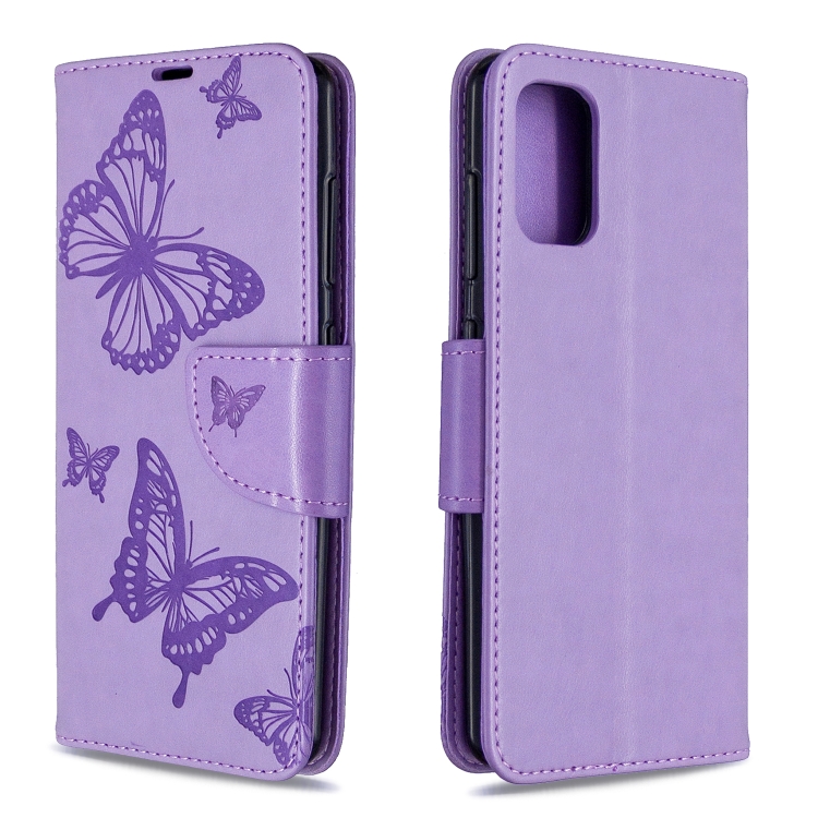 Knižkové puzdro pre Samsung Galaxy A41 - BUTTERFLY fialové