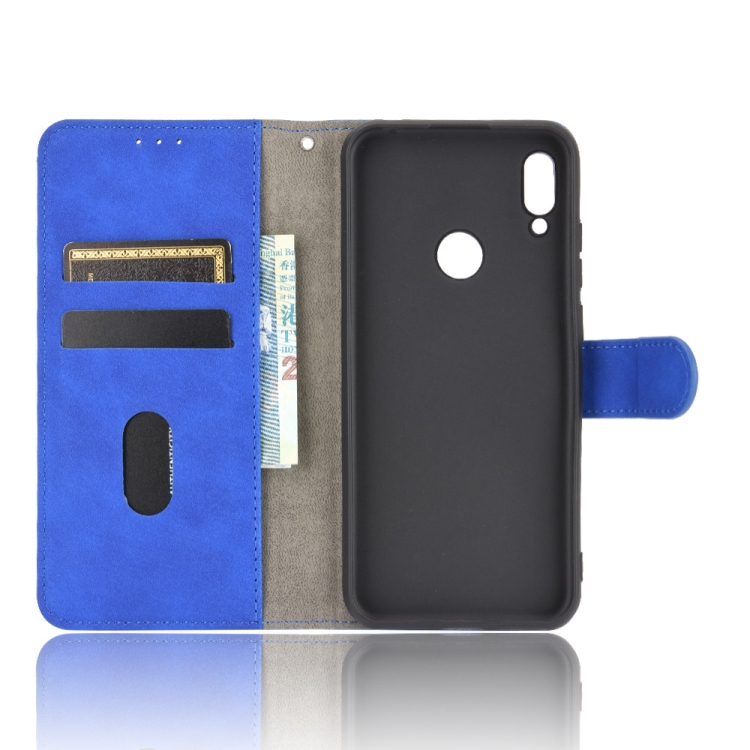 SKLO + PUZDRO 2v1 pre Huawei Y6 2019 - Knižkové puzdro SOLID modré