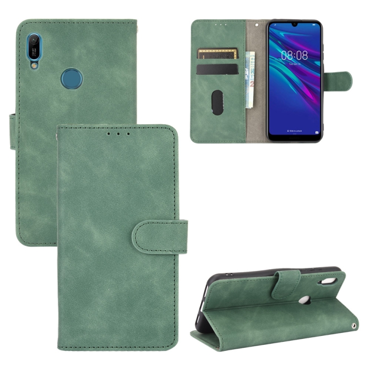 SKLO + PUZDRO 2v1 pre Huawei Y6 2019 - Knižkové puzdro SOLID zelené
