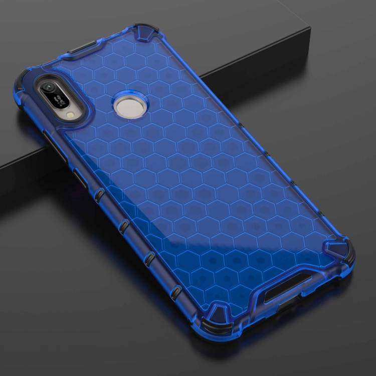 Tvrdený kryt pre Huawei Y6 2019 - HONEYCOMB modrý